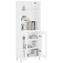 vidaXL Highboard hvit 69,5x34x180 cm konstruert tre 8720845926762