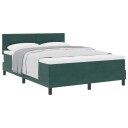  Box Spring Seng med Madrass Mørkegrønn 160x200 cm Fløyel