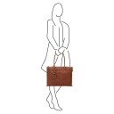 Castelijn & Beerens Carisma skulderveske 15,6" RFID Cognac