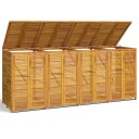 vidaXL Kvadruppelt søppeldunkskur 280x89x117 cm heltre akasie