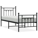  Sengeramme i metall med hodeog fotgavl svart 75x190 cm