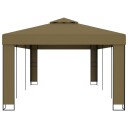vidaXL Paviljong med dobbelt tak 3x6 m gråbrun 180 g/m²