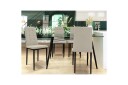 Spisestol Becca sett med 4 Stoff/metall, Krem - Stoff/metall, Krem