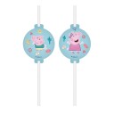 Peppa Gris Sugerør med dekor 4 stk