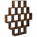 vidaXL Vegghylle Røkt Eik 120 x 20 x 136 cm Konstruert tre