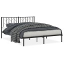 vidaXL Sengeramme i metall med hodegavl svart 160x200 cm 8721012249738