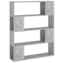  Bokhylle/romdeler betonggrå 100x24x124 cm 8720286651483