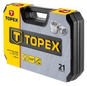 PIPESETT 1/2" 21deler 1/4 m/SKRALLE m/KOFFERT TOPEX