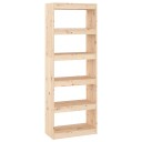 vidaXL Bokhylle/romdeler 60x30x167,5 cm heltre furu