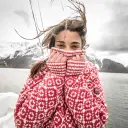 Devold Svalbard Sweather High Neck A/Hindberry/Offwhite XL