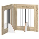 Vidaxl Foldbar Hundegitter Med Stativer 2 Stk. Sonoma Eik 120.5 cm