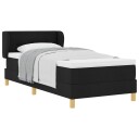  Svart Stoff Box Spring Seng med Madrass 100x200 cm