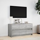  TV-benk med LED grå sonoma 100x34x50 cm konstruert tre 852220