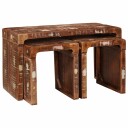  Sluttbord 3 pcs Flerfarget gjenvunnet heltre