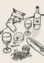 Cheeky Cat in black Plakat Plakat / 40x50cm