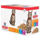 Hill's Science Plan Kattemat Voksen Multipack Kylling, Storfe & Fisk 12x85g