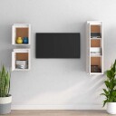 vidaXL TV-benker 3 stk hvit heltre furu