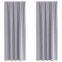  Gardiner med gardiner 2 pcs Metall grå Polyester