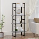 vidaXL Bokhylle 4 etasjer gr? sonoma 60x30x140 cm konstruert tre