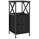 vidaXL Nattbord svart 34x35,5x70 cm konstruert tre
