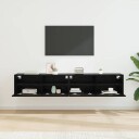  TV Veggskap 2 pcs Svart Eik 80 x 30 x 30 cm Konstruert tre