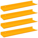 vidaXL Flytende hylle 4 pcs Sennepsgul 40 x 8,5 x 2,5 cm Stål
