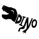 Partydeco Girlander Dino Party Svart GRL40