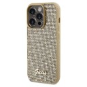 Originalt Frontpaneldeksel Guess Guhcp14lpmsdgsd For Iphone 14 Pro (Disco Script Metal / Gold)