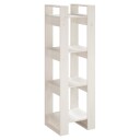 vidaXL Bokhylle/romdeler hvit 41x35x125 cm heltre furu