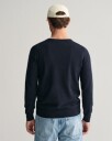 Klassisk bomullsgenser med v-hals EVENING BLUE M