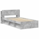  Sengeramme med oppbevaring Betonggrå 80 x 200 cm Konstruert tre