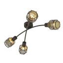 Lindby Eudoria taklampe 4 lyskilder svart/gull