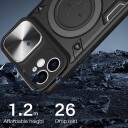 Trolsk Mobildeksel med Kamerabeskyttelse og Stativ Svart (iPhone 11)