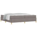  Boksfjær Seng med madrass Taupe og hvit 200 x 200 cm stoff