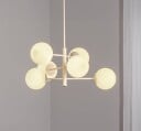 Domiluce Aurora hengelampe hvit Ø 60 cm 6 lyskilder glass E14