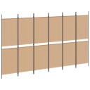 vidaXL 6-Panels Romdeler Beige 300 x 180 cm Stoff