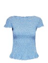 ONLY Onlcelle Cap Smock Boatneck Top Jrs Blue XS
