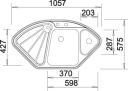 Blanco Delta IF 1056x575 mm, for nedf/plan- og underlim.