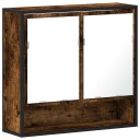 vidaXL Baderomsskap med speil røkt eik 65x20x60 cm konstruert tre