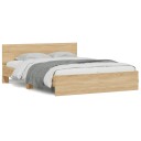 vidaXL Sengeramme med hodegavl sonoma eik 140x200 cm 8721012247024