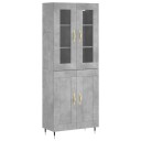 Highboard betonggrå 69,5x34x180 cm konstruert tre