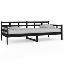 vidaXL Dagseng svart heltre furu 90x200 cm