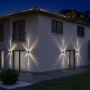 Goobay LED-vägglampa med solcell Romb, svart 30 lm, 3 lägen varmvit till kallvit (3000, 4200, 6500 K), för indirekt utomhusbelysning