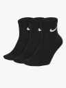 Nike Everyday Lightweight Training Ankle Socks 3pk Sort M