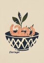 Shrimp Delight Bowl Poster Plakat / 50x70cm