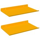 vidaXL Flytende hylle 2 pcs Sennepsgul 30 x 18 x 2,5 cm Stål