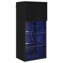  Vegghengt TV skap Svart Eik 40,5 x 30 x 90 cm Konstruert tre