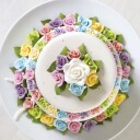 Decora Spiselig Kakepynt Store Roser Hvit Pk/24 