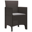  Hagemøbler med puter 2 stk Brun Poly Rattan