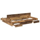  Seng med lagring Gammelt tre 140 x 190 cm Konstruert tre